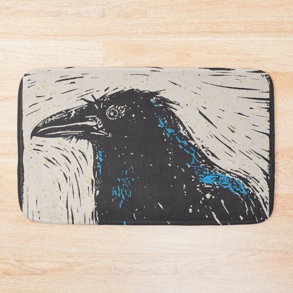 Item preview, Black raven. Crow. Linocut art designed and sold by kazimido.