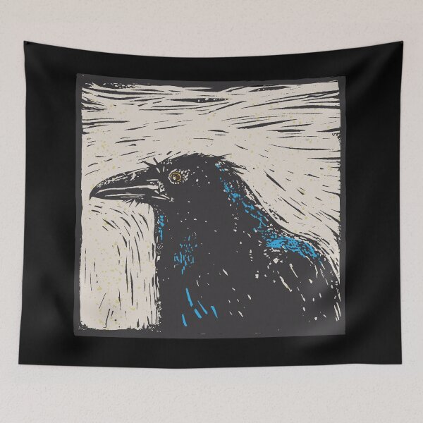 Item preview, Black raven, Hope. Linocut art designed and sold by kazimido.