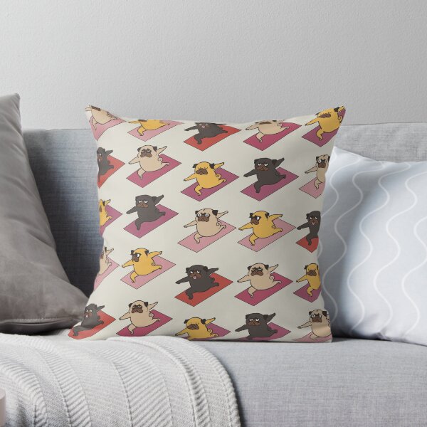 Pugs Warrior Throw Pillow