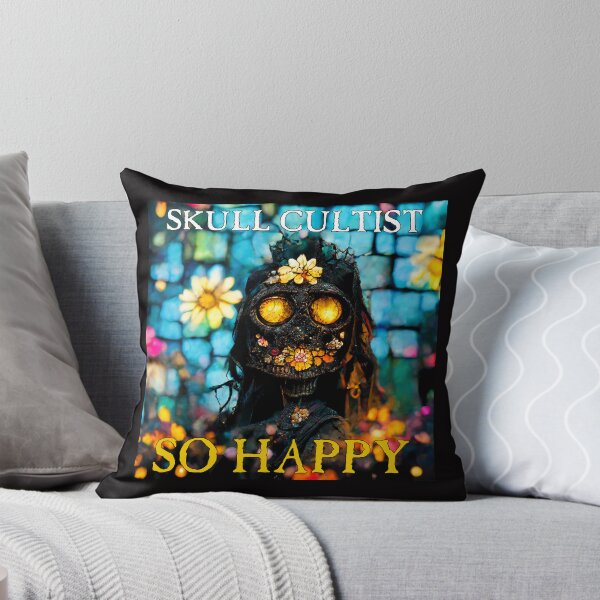 Item preview, Skull Cultist SO HAPPY Cover Art with Text designed and sold by mrzoth.