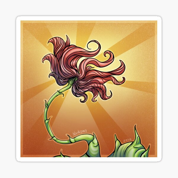 Fantasy Red Flower Sticker
