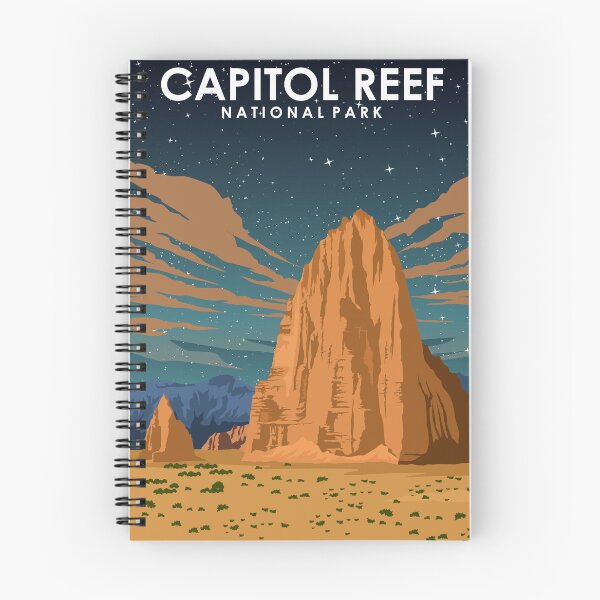 Item preview, Capitol Reef National Park at Night Vintage Minimal Travel Poster designed and sold by Stadify.