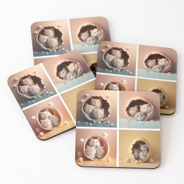 Item preview, 12 Fat Kittens cat in square frame 002 [square] designed and sold by jetaiart.