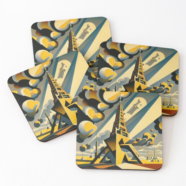 Item preview, Eiffel Tower - Abstract Art Style designed and sold by ArtNouveauChic.