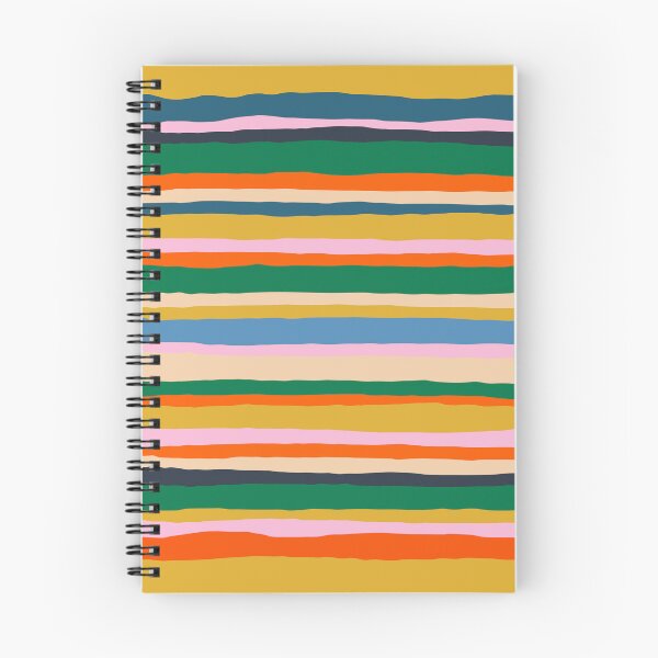 Item preview, Colorful Summer Stripes Pattern Green Mustard Orange Pink Blue designed and sold by kierkegaard.