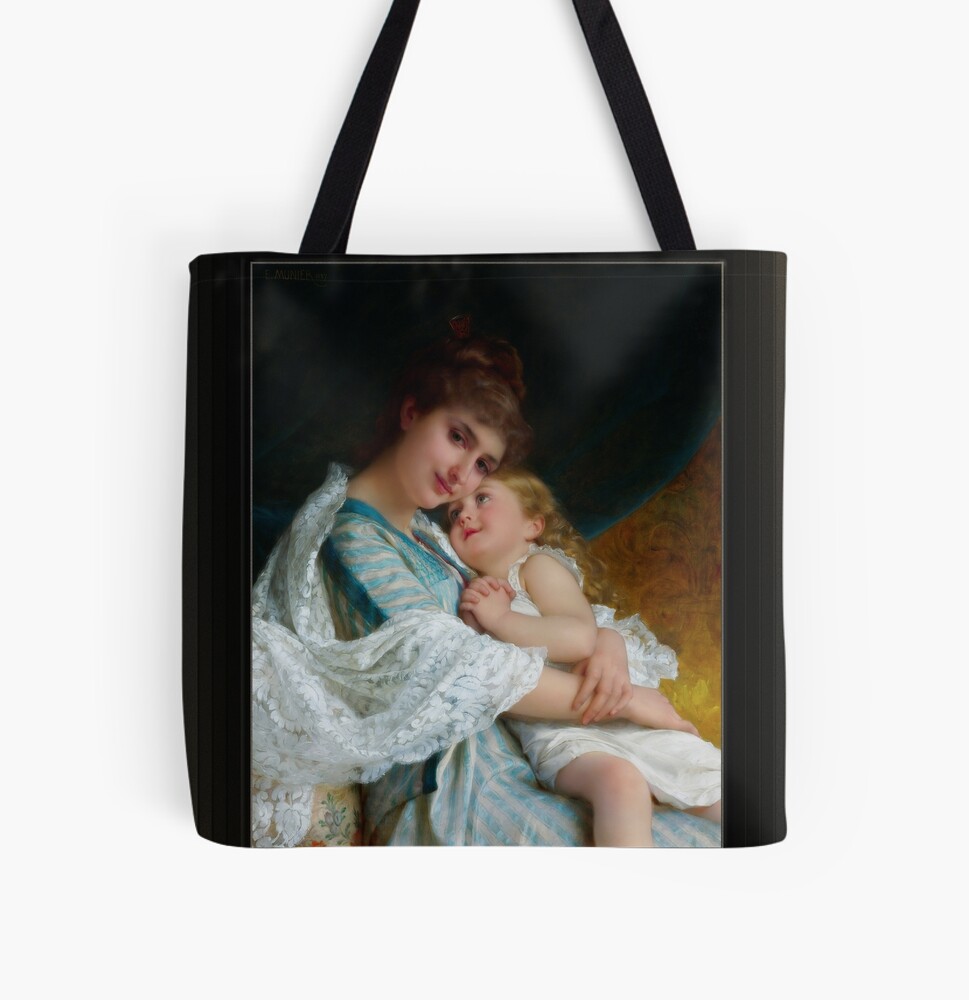 A Tender Embrace by Emile Munier - Eternal Love 4 A Tender Embrace by Emile Munier Remastered Xzendor7 Classical Art Old Masters Reproductions Tote Bag