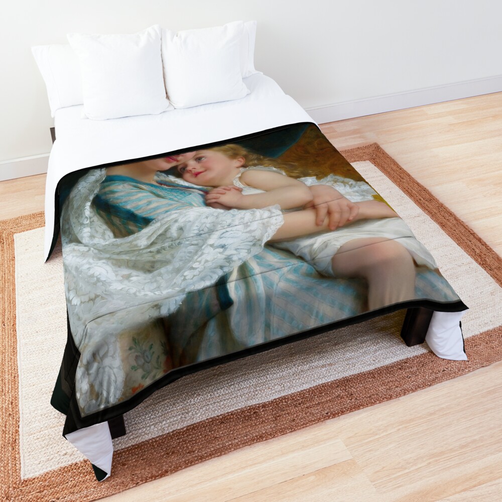 A Tender Embrace by Emile Munier - Eternal Love 2 A Tender Embrace by Emile Munier Remastered Xzendor7 Classical Art Old Masters Reproductions Comforter
