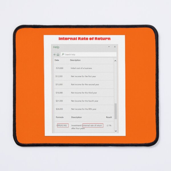 Artikelvorschau, Internal Rate of Return Formula in a Spreadsheet - Orange entworfen und verkauft von 743Designs.