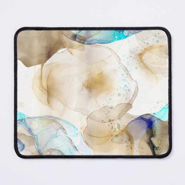 Item preview, Abstract Gold Blue Fluid Art Painting designed and sold by NdesignTrend.