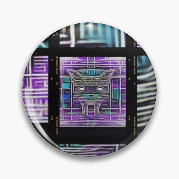 Item preview, Neon cyberpunk cat blue magenta wireframe tech  designed and sold by Cyberomiz.
