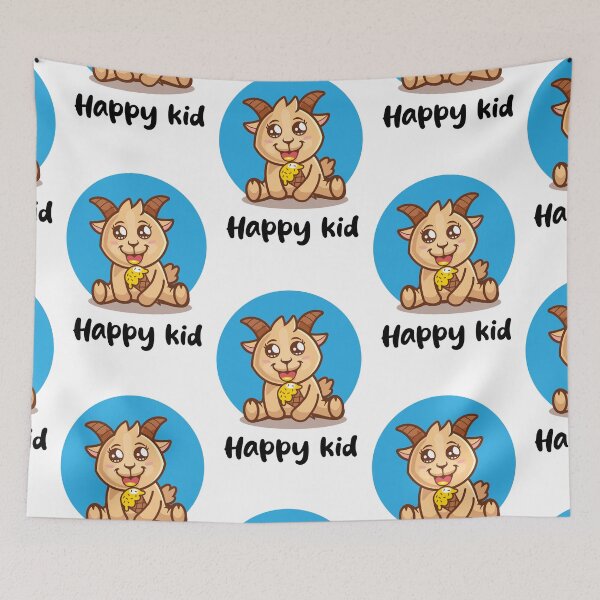 Item preview, Happy kid goat (on light colors) designed and sold by messy-nessie.