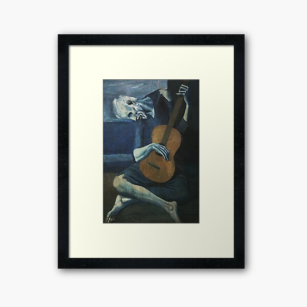 Viejo guitarrista de Picasso Lámina enmarcada