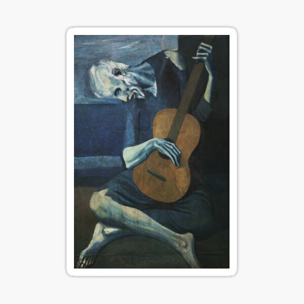 Old Guitarist by Picasso Sticker