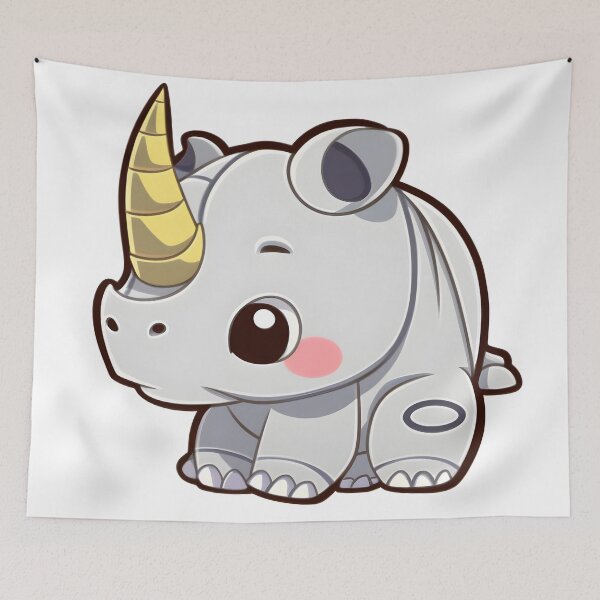 Item preview, Baby Rhino Sticker designed and sold by Pixel-Muse.