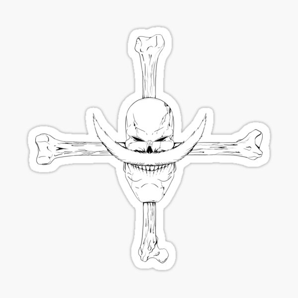 "Whitebeard symbol - alternative on black " Sticker for Sale by