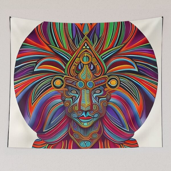 Item preview, New World Gods (18) - Mesoamerican Inspired Psychedelic Art designed and sold by TheThirdEye.
