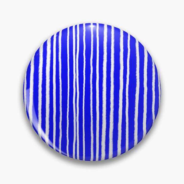Item preview, Cobalt Blue and White, Vertical, Free Hand Stripes  designed and sold by OneThreeSix.