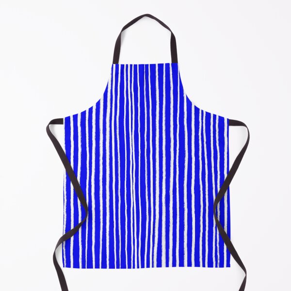 Item preview, Cobalt Blue and White, Vertical, Free Hand Stripes designed and sold by OneThreeSix.