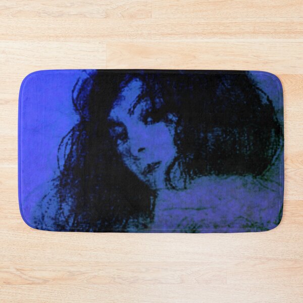 Item preview, Blue Violet Purple Gustav Klimt Sketch Portrait of a Young Woman Dark Hair & Eyes Drawing - Edit by Veda Colorful Abstract designed and sold by kattakitty.