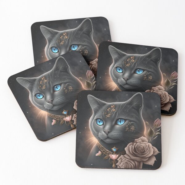Item preview, Black British Shorthair With Roses designed and sold by Nocturne  Paws.