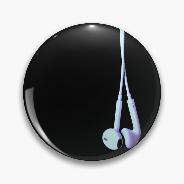 Item preview, White headphones Earpods on black background designed and sold by CocoBlogHD.