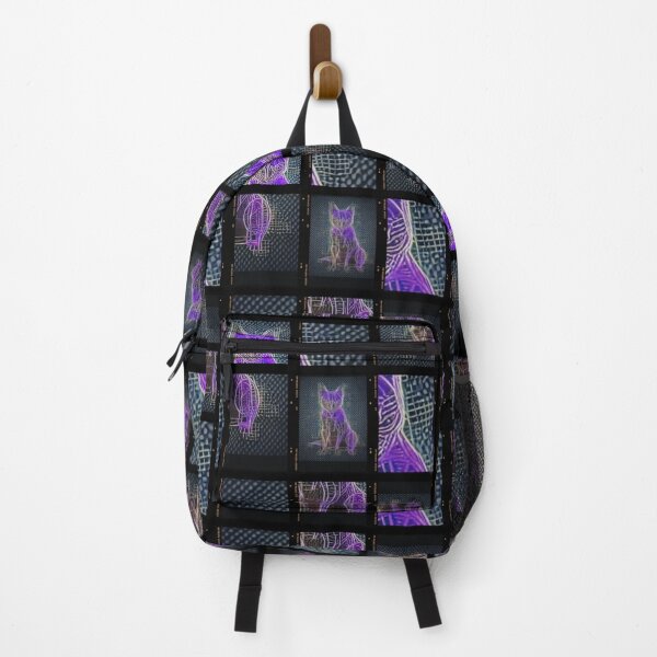 Item preview, Purple neon cat cyberpunk wireframe tech designed and sold by Cyberomiz.