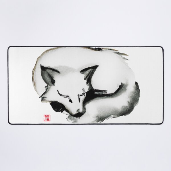 Item preview, Sumi-e Japanese ink painting, sleeping fox designed and sold by Monkonthehill.
