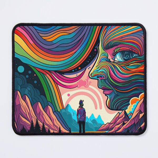 Artikelvorschau, Ein Mädchen in einem surrealen Tal von generativer KI entworfen und verkauft von aicanfeel.