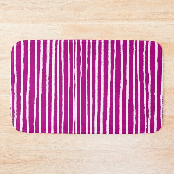 Item preview, Magenta and White, Vertical, Free Hand Stripes  designed and sold by OneThreeSix.