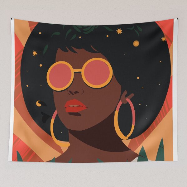 Item preview, Afro woman Boho style art work  designed and sold by Arctic frame studio.