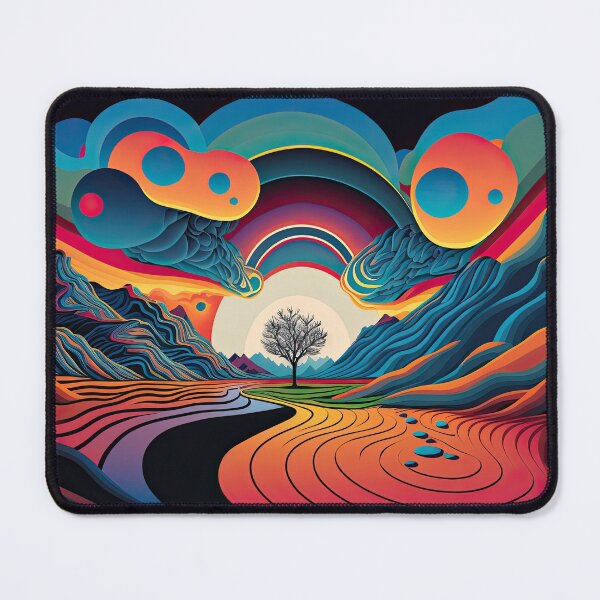 Artikelvorschau, Trippy-Kunst für Berge und Hügel von generativer KI entworfen und verkauft von aicanfeel.