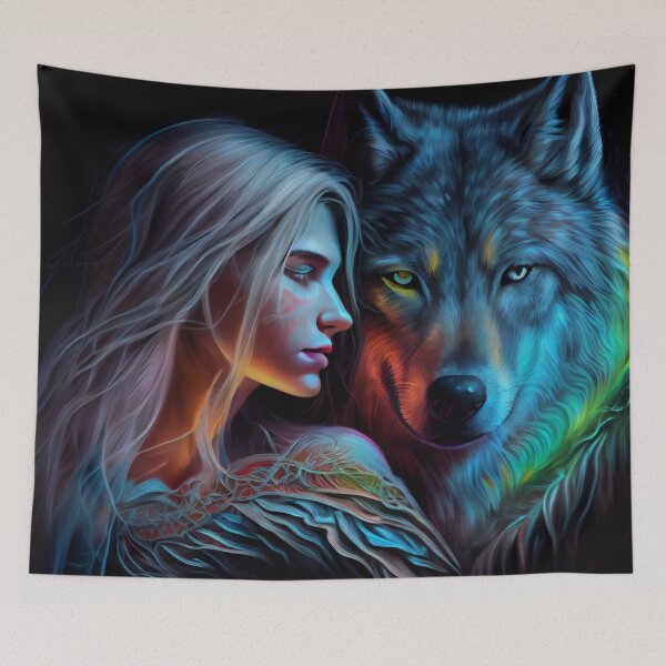 Item preview, Wolf and woman II designed and sold by BelowHorizon.