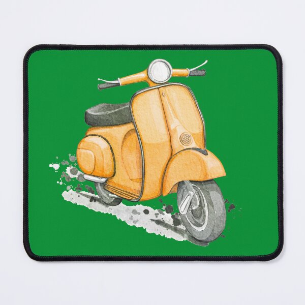 Item preview, Yellow Classic scooter white background vintage style designed and sold by Anya Illustration Studio.