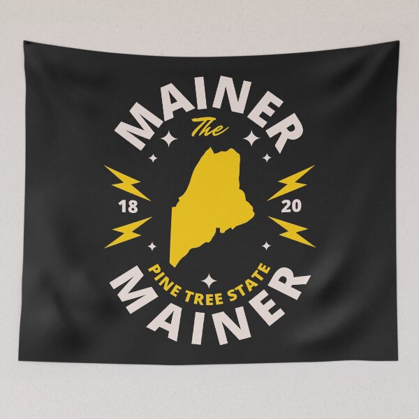 Item preview, Mainer - Maine State Map Flag - Born in Maine designed and sold by Ranggasme.
