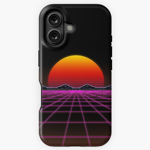 Item preview, 80s retrowave neon grid sunset valley designed and sold by ibygtr.