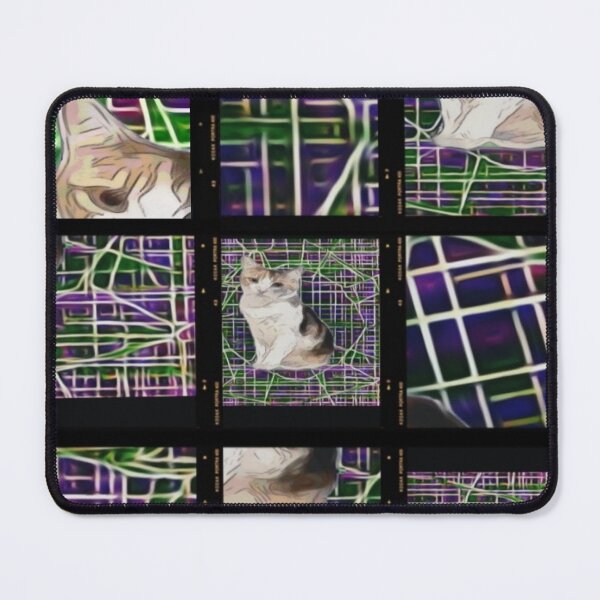 Item preview, Surreal cat portrait cyberpunk wireframe tech designed and sold by Cyberomiz.