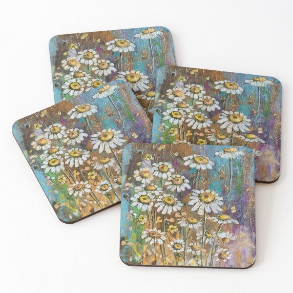 Item preview, chamomile, wildflowers, herbs, hand-painted picture on canvas designed and sold by Hennagirl.