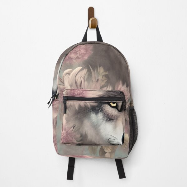 Item preview, Beautiful Pastel Flower Wolf with Piercing Yellow Eyes designed and sold by Stian Iversen.