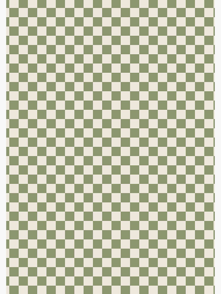 Sage Green and Neutral Beige Mini Check Checkered Pattern