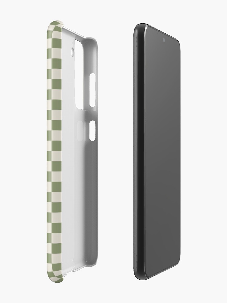 Checkerboard Check Checkered Pattern in Mushroom Beige and Cream iPhone Case  by Kierkegaard Design Studio