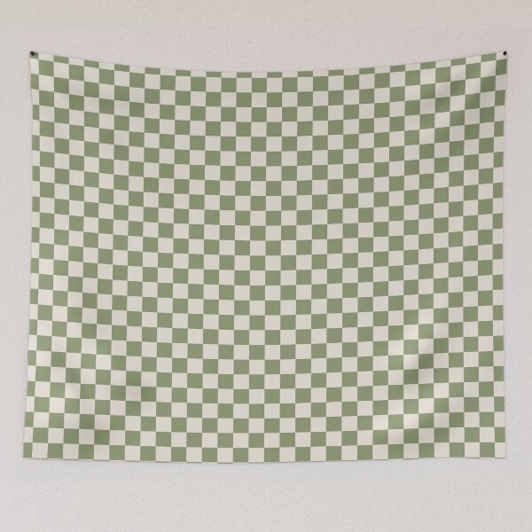 Item preview, Sage Green and Neutral Beige Mini Check Checkered Pattern designed and sold by kierkegaard.