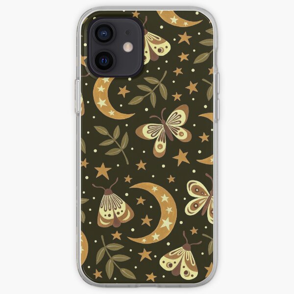 Moons and moths iPhone Soft Case