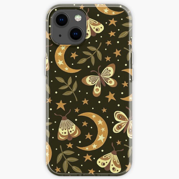 Moons and moths iPhone Soft Case