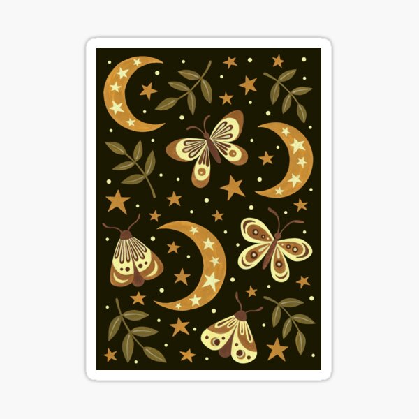 Moons and moths Sticker