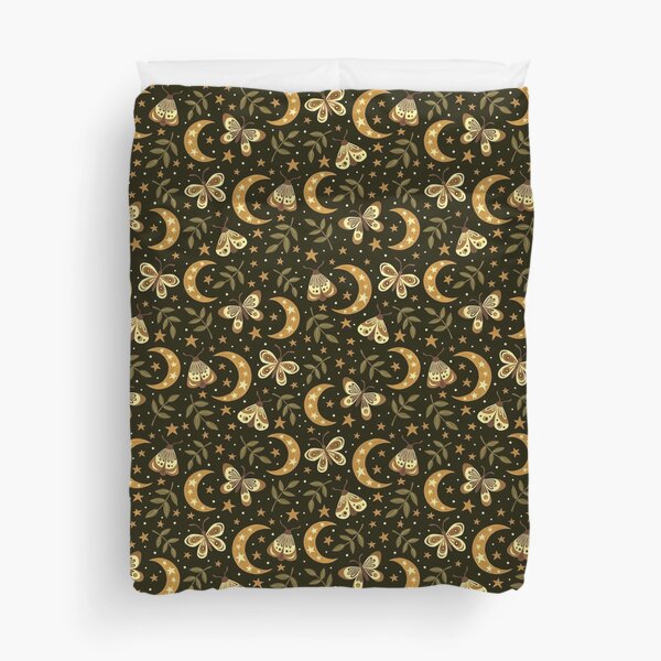 Moons and moths Duvet Cover