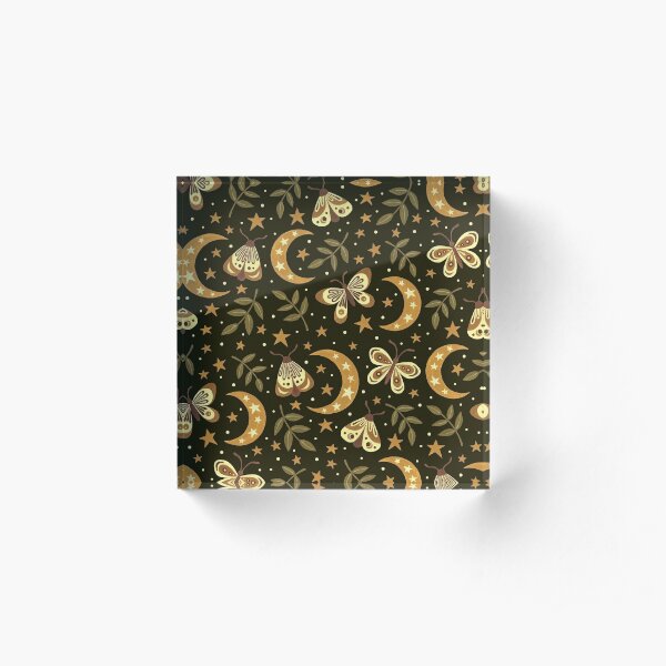 Moons and moths Acrylic Block