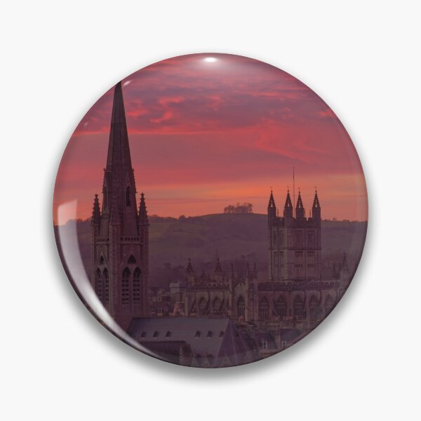 Item preview, Pink sunset across the City of Bath skyline square designed and sold by duncan1980uk.