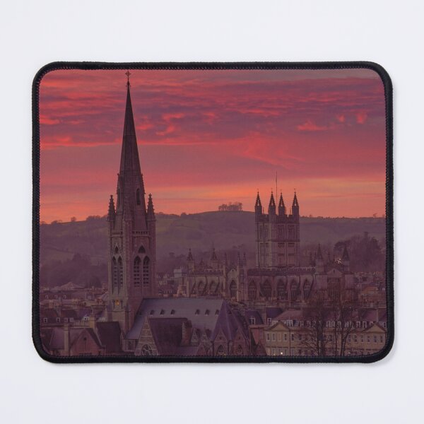 Item preview, Pink sunset across the City of Bath skyline square designed and sold by duncan1980uk.