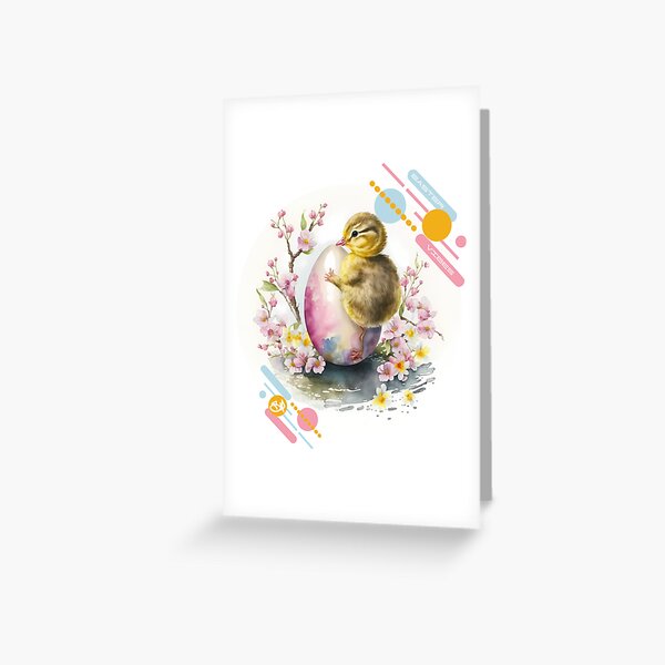 Animals celebrate Easter - the duckling Greeting Card