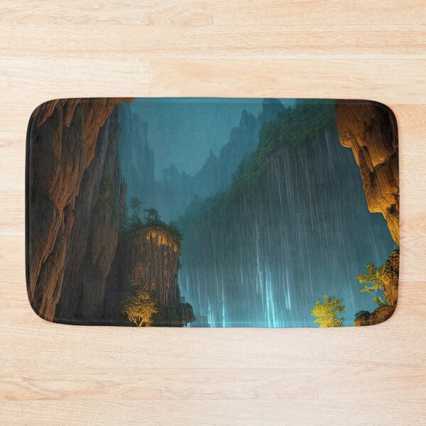 Item preview, Blue and yellow light in a prehistoric cave designed and sold by RK - Shop.